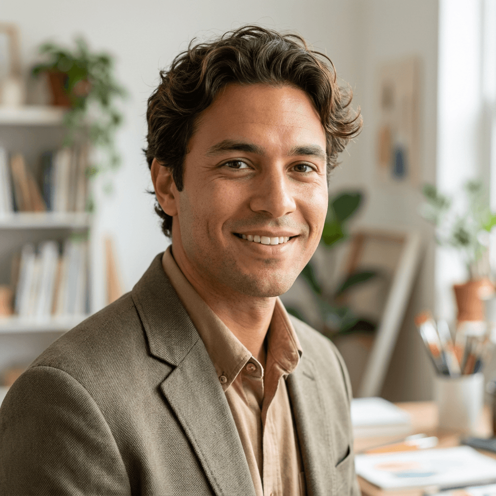 Male professional in his 30s smiling